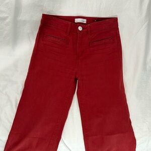 Cropped wide leg denim